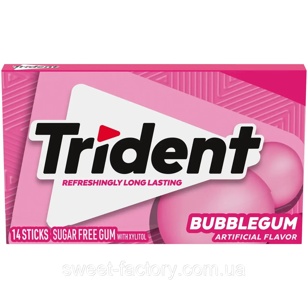 TRIDENT GUM BUBBLEGUM SUGAR FREE 14PC X 12