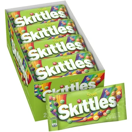 Skittles Sour Candy, Full Size, Bag, 1.8 Oz