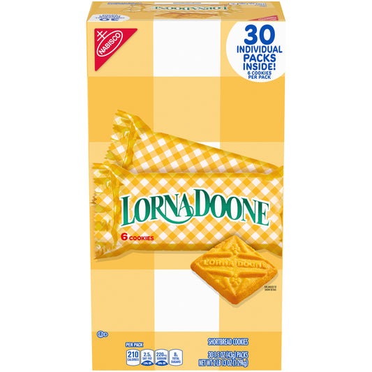 Lorna Doone Shortbread Cookies, 1.5 Oz, 6 Cookies per Pack, Box of 30 Packs
