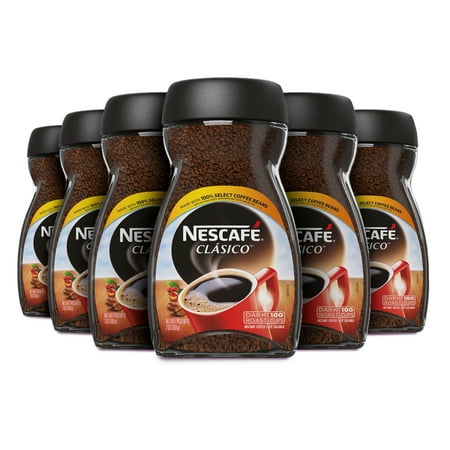 Nescafé Clasico Dark Roast Instant Coffee Jars 7 oz 6 Count