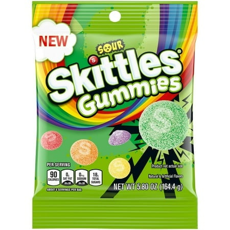Skittles Sour Gummies Bag 5.8 Oz - 12 Bags