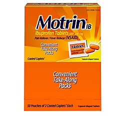 Motrin IB Tablets, 200mg, 50 Packets of 2, Dispensor Box Medicine