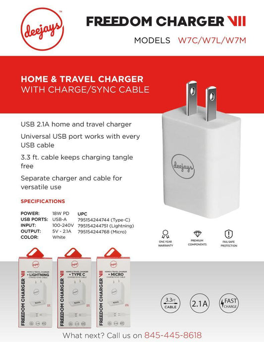 Deejays W7 Home & Travel Charger