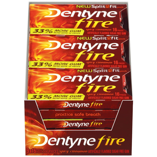 Dentyne Fire - Spicy Cinnamon Sugar Free Gum 9pk/16ct