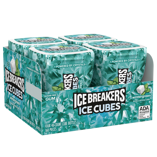 ICE BREAKERS ICE CUBES WINTERGREEN SUGAR FREE GUM 40 COUNT