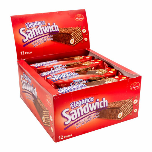 Elegance Sandwhic Hazelnut crème Chocolate Wafer 12pck