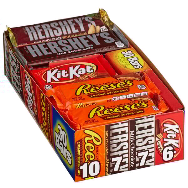 Hershey's Full Size Chocolate Bars, Variety Pack, Box of 30