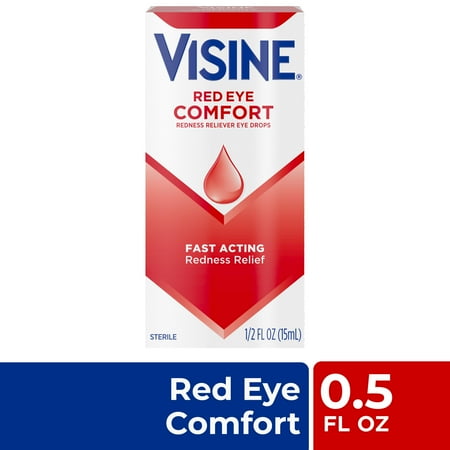Visine Red Eye Comfort Redness Relief Eye Drops - 0.5 fl oz Medicine