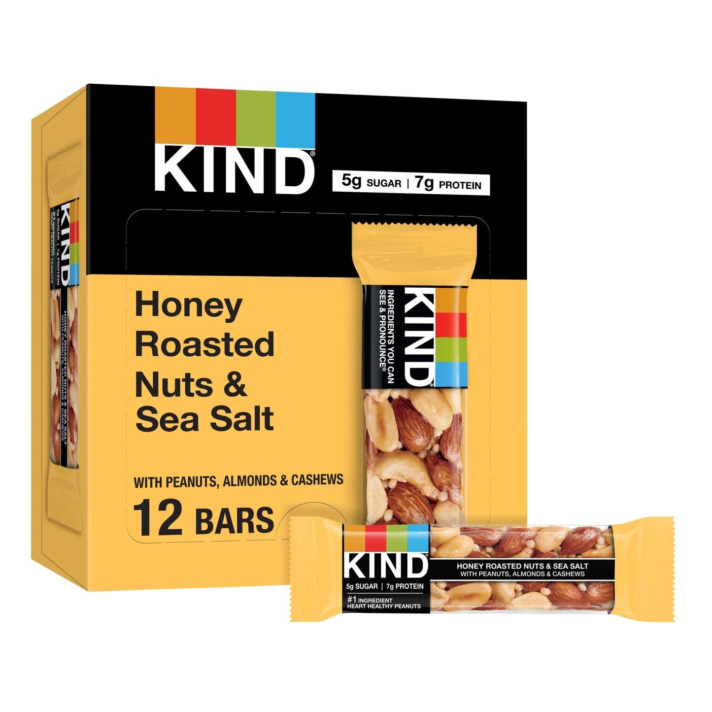 Kind Bar Honey Roasted Nuts & Sea Salt 1.4Oz, (12 Count)