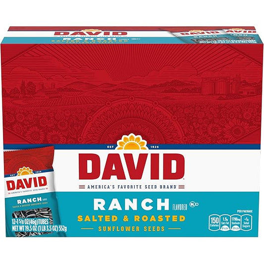 David Sunflower Seeds Ranch Original Size 0.8Oz, (36 Count) 69c