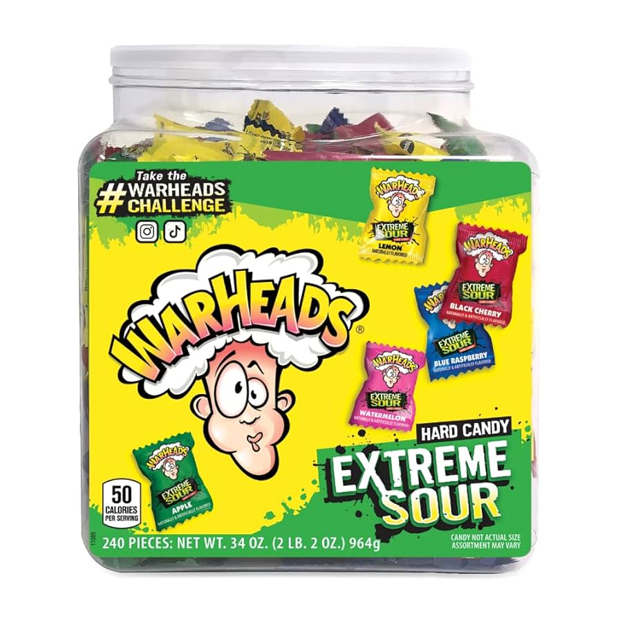 Warheads Extreme Sour Hard Candy 240pc