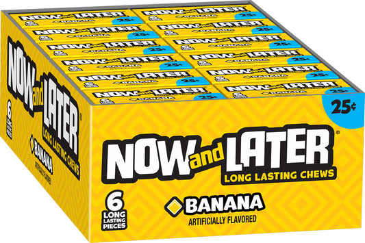 Now and Later Original Banana Chews Candy Bar 0.93 Oz (24 Count)