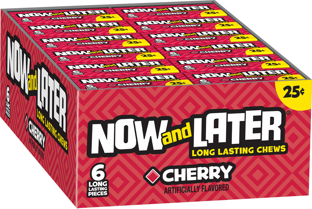 Now and Later Original Strawberry Taffy Chews Candy 0.93oz (Box of 24)