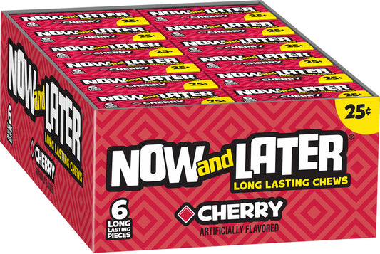 Now and Later Original Strawberry Taffy Chews Candy 0.93oz (Box of 24)