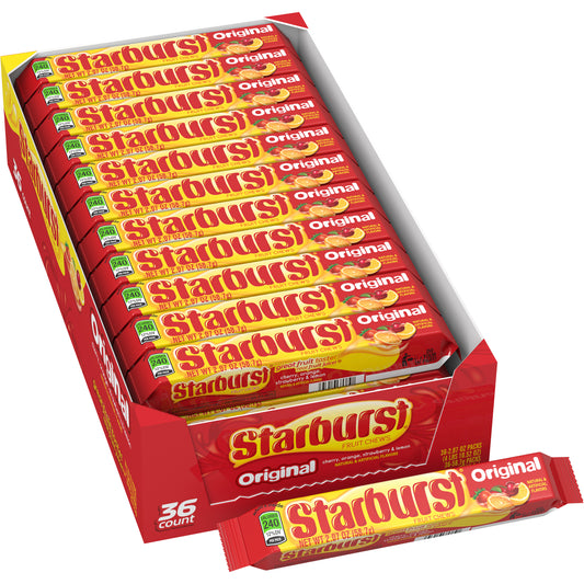 Starburst, Original Fruit Chews Chewy Candy, Full Size, 2.07 Oz