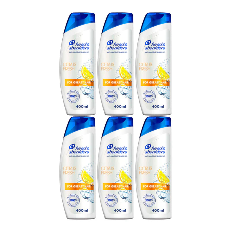 Head & Shoulders Shampoo Citrus Fresh 400Ml, (6 Count)