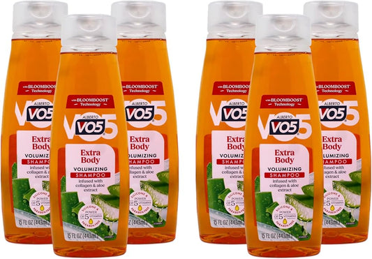 Alberto VO5 Moisturizing Shampoo Extra Body 15Oz, (6 Count)