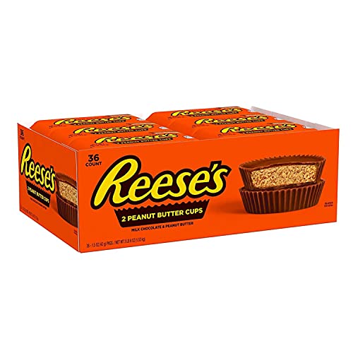 Reeses Milk Chocolate Peanut Butter Cups Candy Gluten Free 1.5 Oz (36 Count)