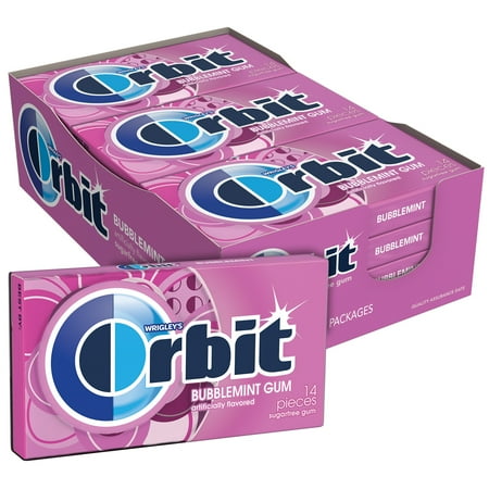 Orbit Sugar-Free Chewing Gum, Bubblemint, 12/box Wmw21489 - All
