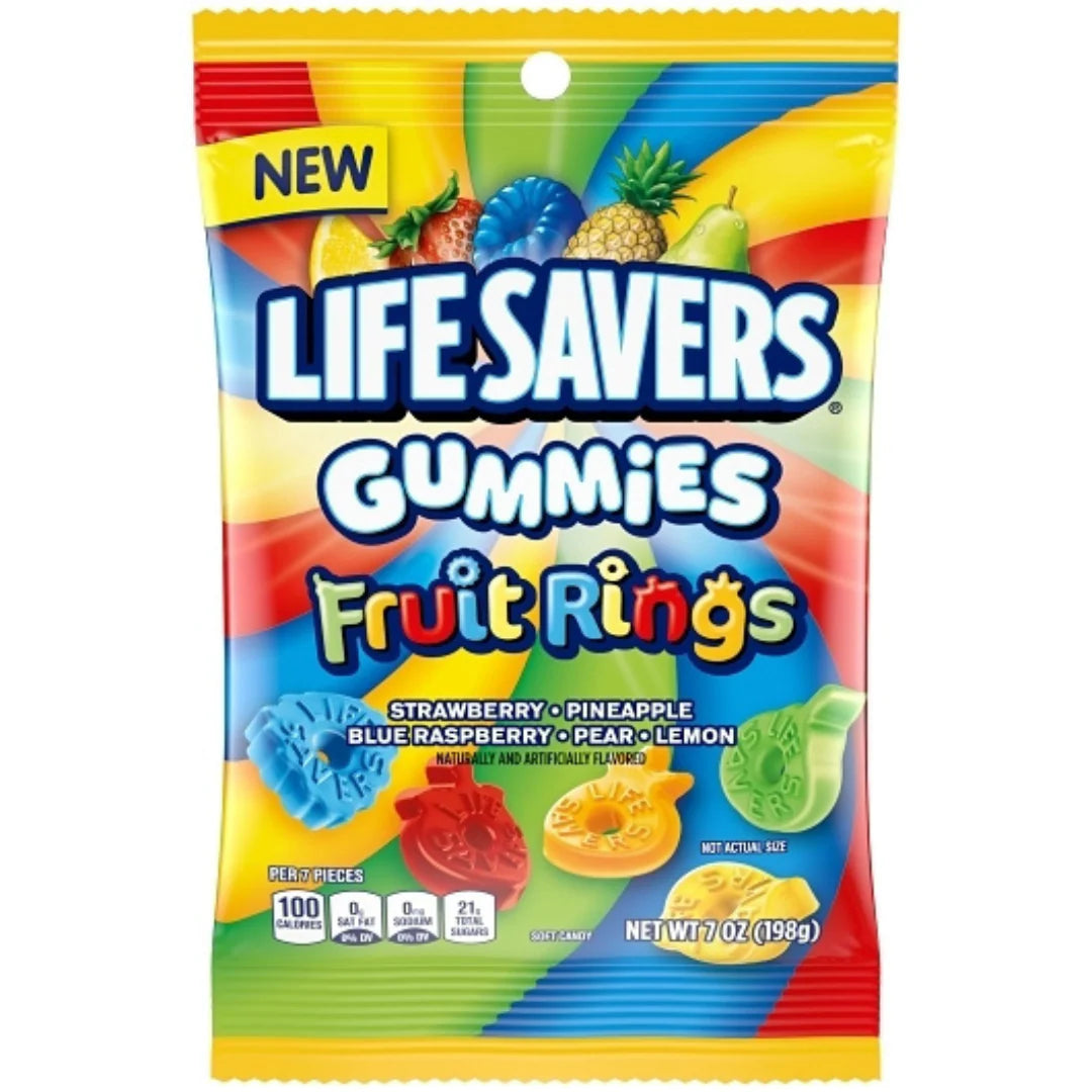 Lifesaver Gummy Fruit Ring 12-7oz Brown Box