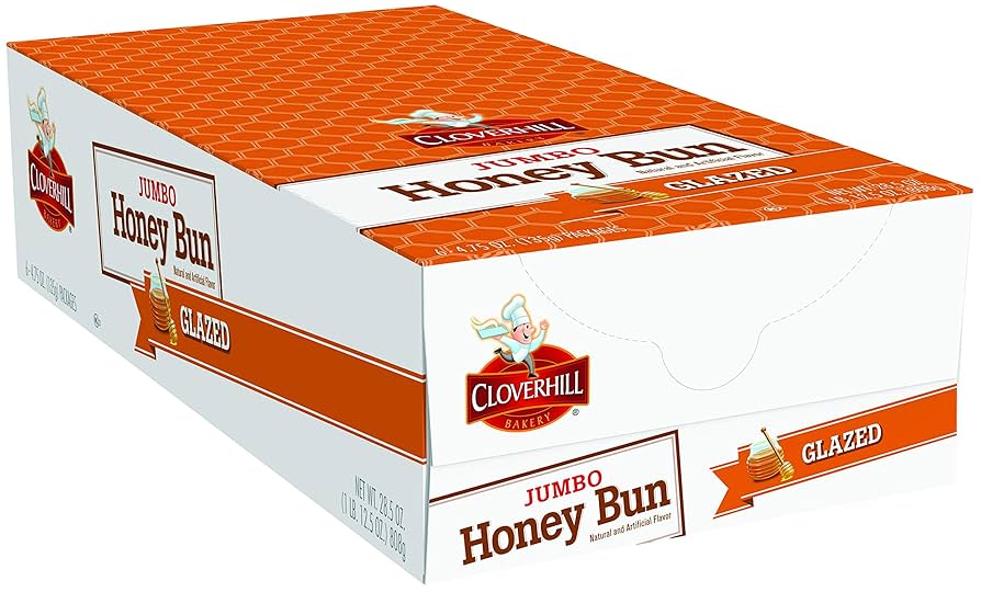 Clover Hill Jumbo Glazed Honey Bun 6-4.75Oz