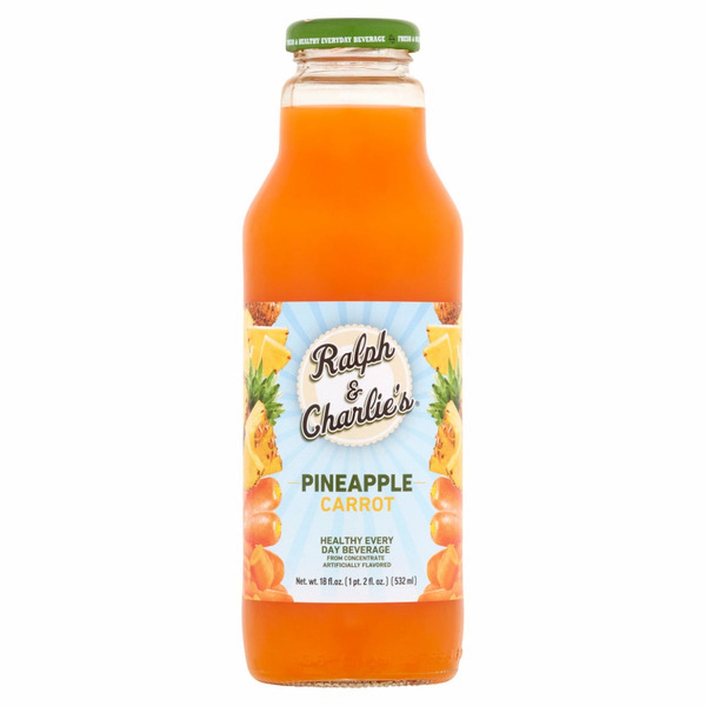 Ralph & Charlie’s Pineapple Carrot Juice 18Oz, (24 Count)
