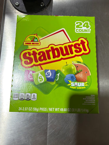 Starburst Sour Singles Fruit Chews 2.07Oz, (24 Count)
