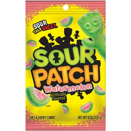 Sour Patch Kids Watermelon, 8 Oz, Pack Of 12 Bags Hangable