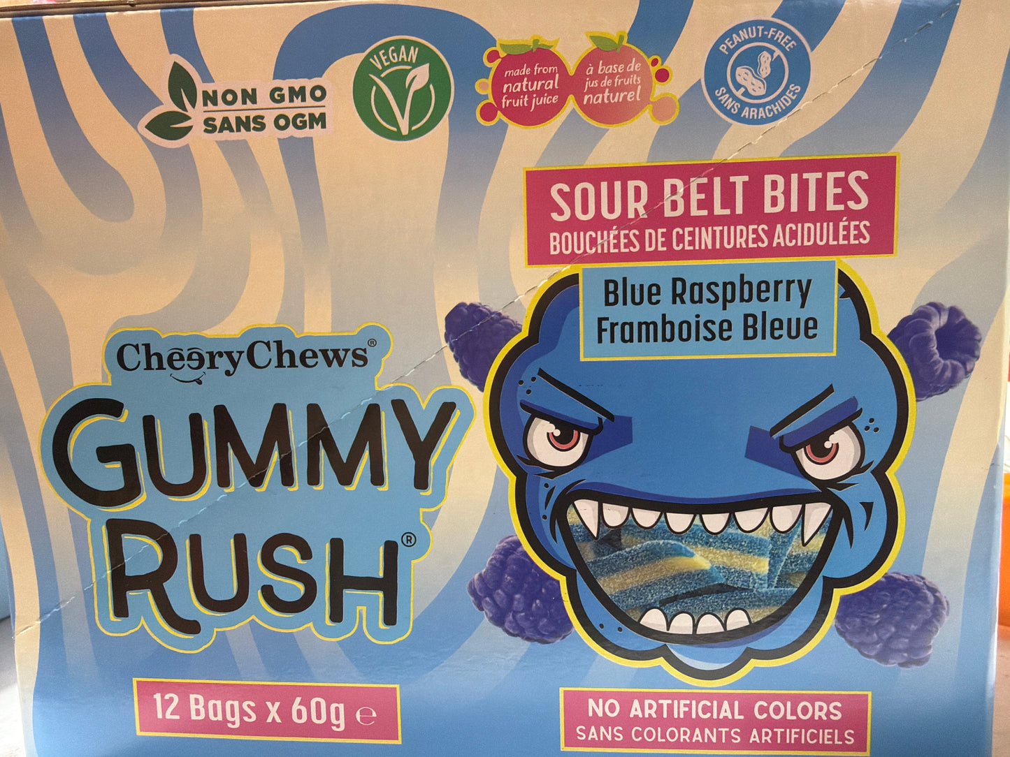 Gummy Rush Sour Bites Blue Raspberry 12-60g