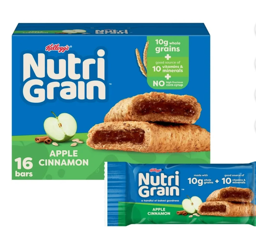 Kellog’s Nutri Grain Apple Cinnamon 16-1.3Oz