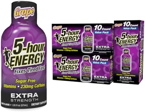5-Hour Energy Extra Strength Shots 12 Pack, Zero Sugar, Only 4 Calories