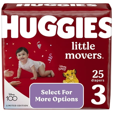 Huggies Little Movers Diapers, Size 3, 25 ct