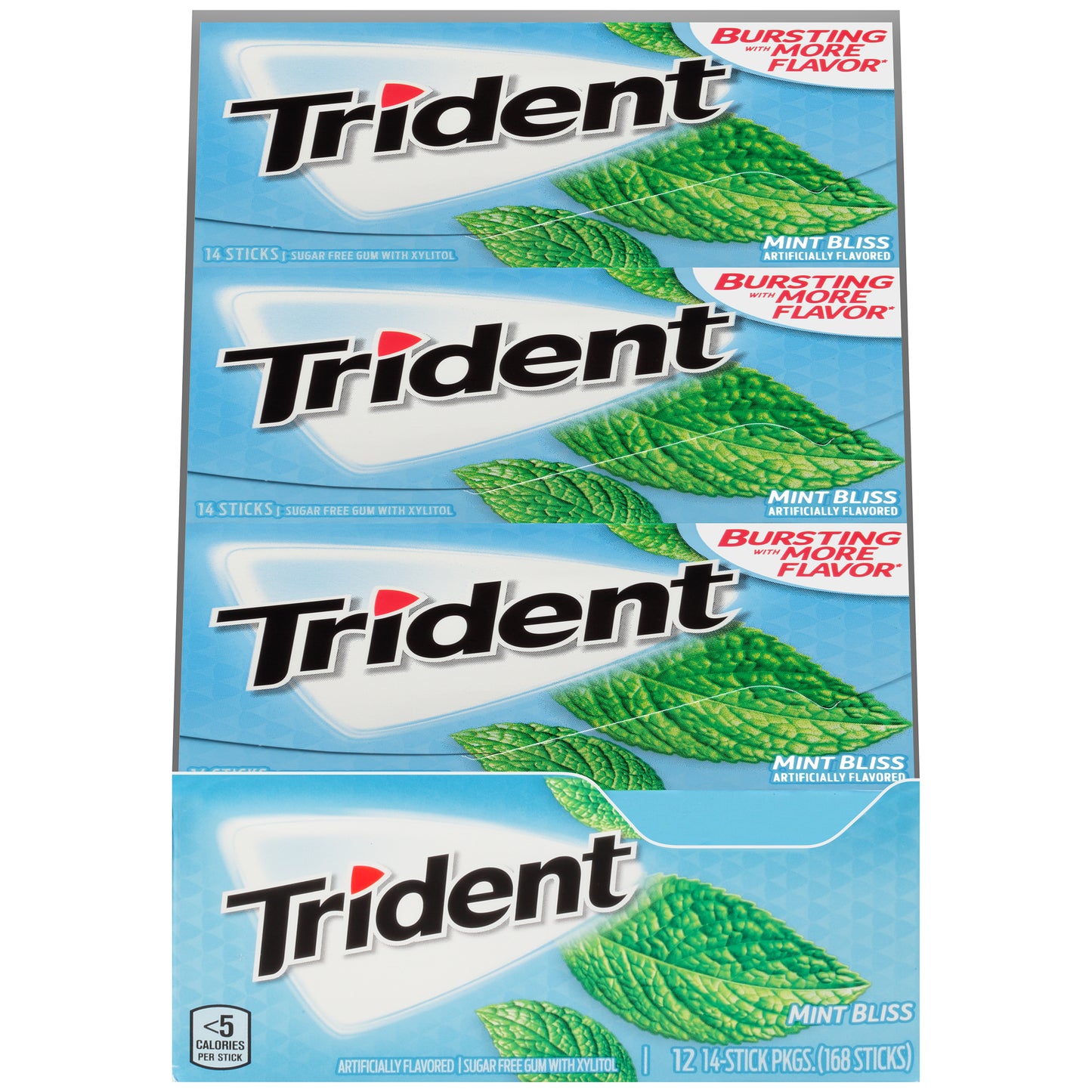 Trident Mint Bliss Sugar Free Gum, 14 Pieces 12 Ct