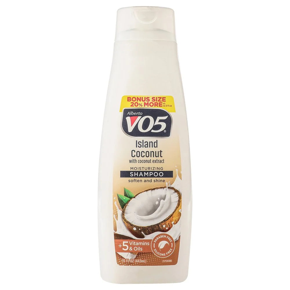Alberto VO5 Moisturizing Shampoo Island Coconut 15Oz, (6 Count)
