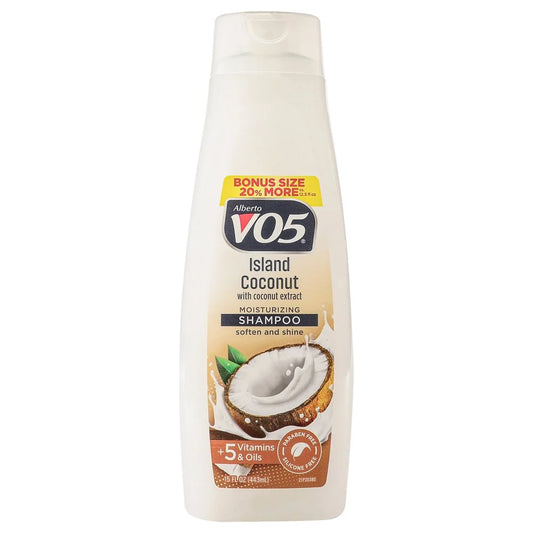 Alberto VO5 Moisturizing Shampoo Island Coconut 15Oz, (6 Count)