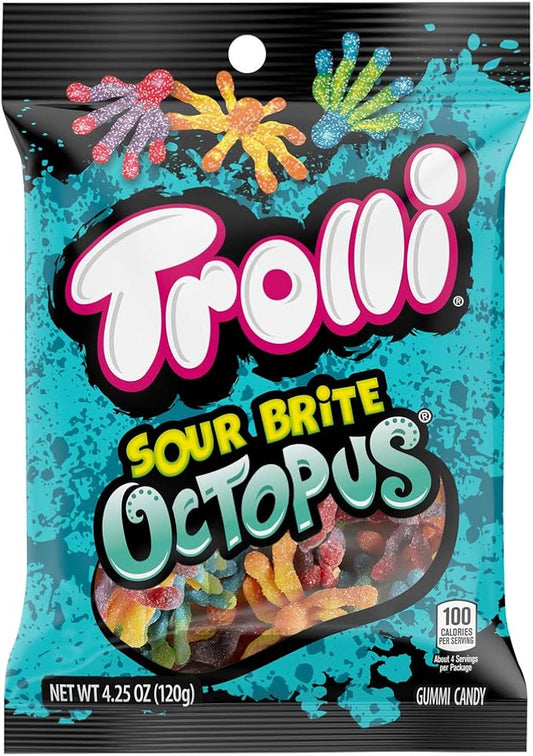 Trolli Sour Brite Octopus Hangable Candy 12-4.25Oz