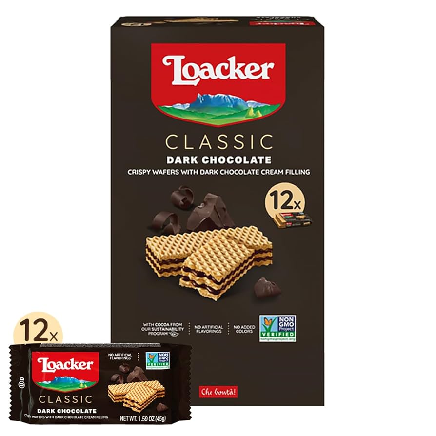 Loacker Wafer Dark Chocolate 12-1.59Oz