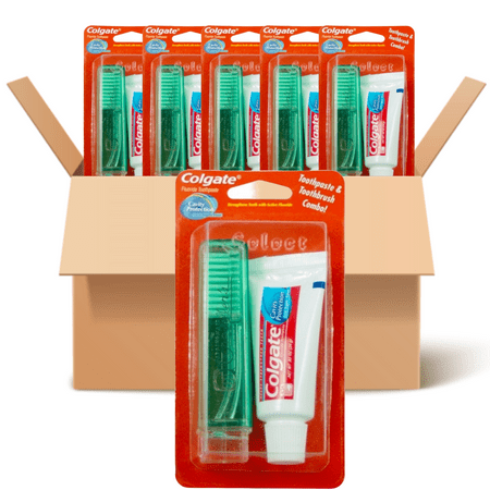 Colgate Toothpaste With Travel Toothbrush Blistered Airport-Friendly (Pack Of 6