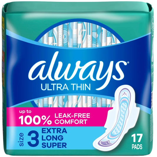 Always Ultra Thin Pads Size 3/6, (17 Count)