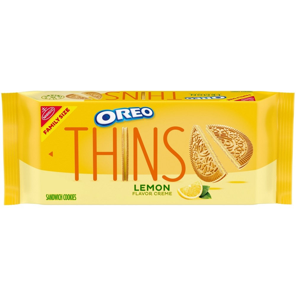 Oreo Thins Lemon Creme Sandwich Cookies Family Size - 11.78oz