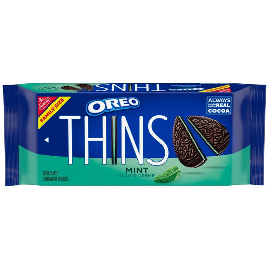 Oreo Thins Mint Creme Chocolate Sandwich Cookies Family Size - 11.78oz
