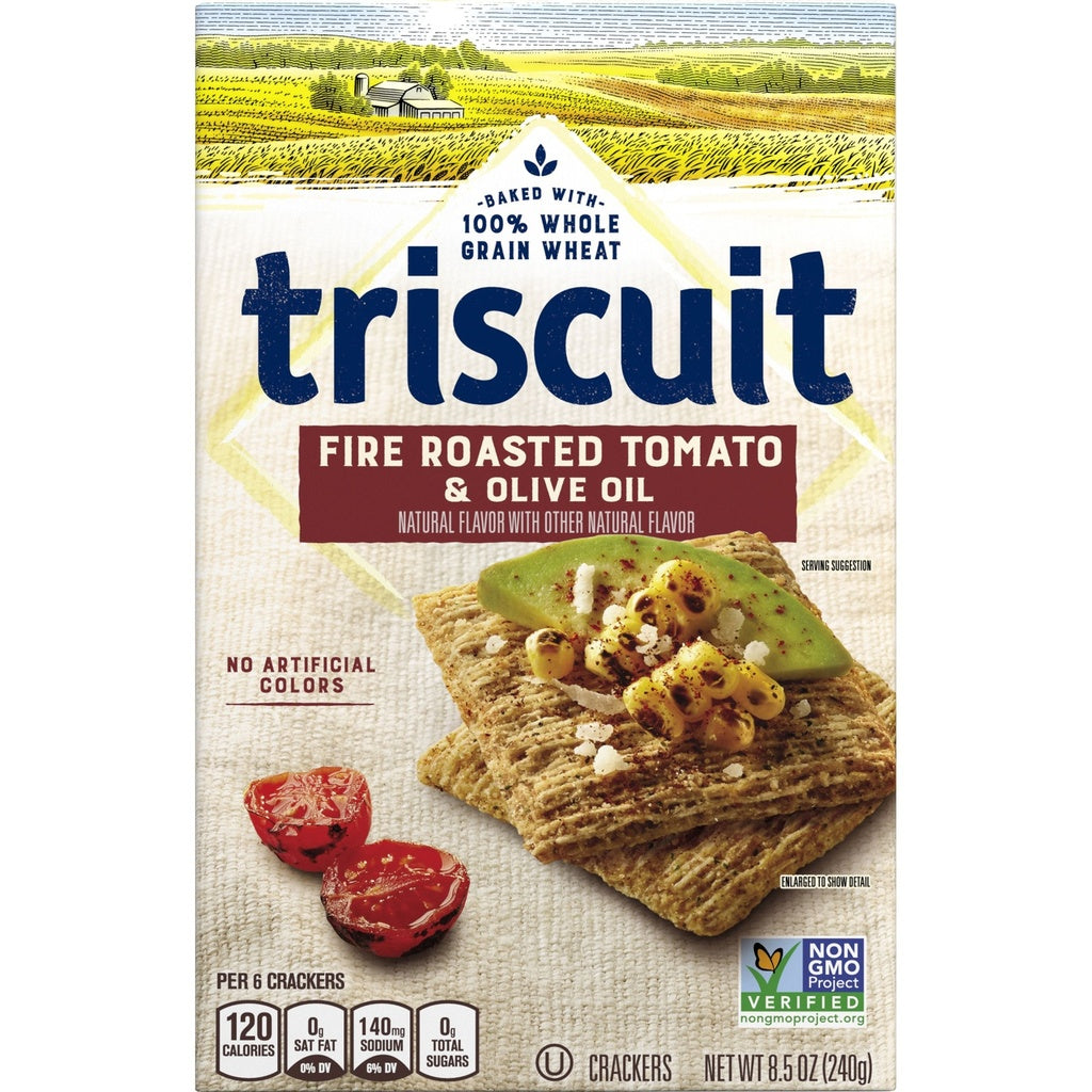 Triscuit Fire Roasted Tomato & Olive Oil Whole Grain Wheat Lunch Snacks Crackers - 8.5oz