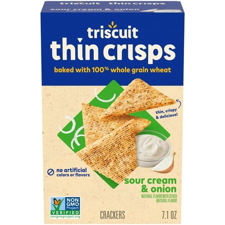 Triscuit Thin Crisps Sour Cream & Onion Whole Grain Wheat Crackers 7.1 Oz