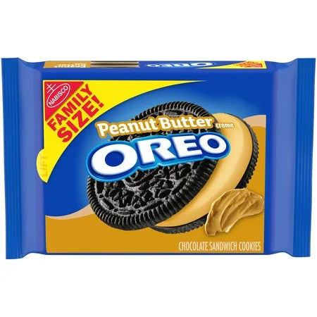 OREO Peanut Butter Creme Chocolate Sandwich Cookies Family Size 17 oz
