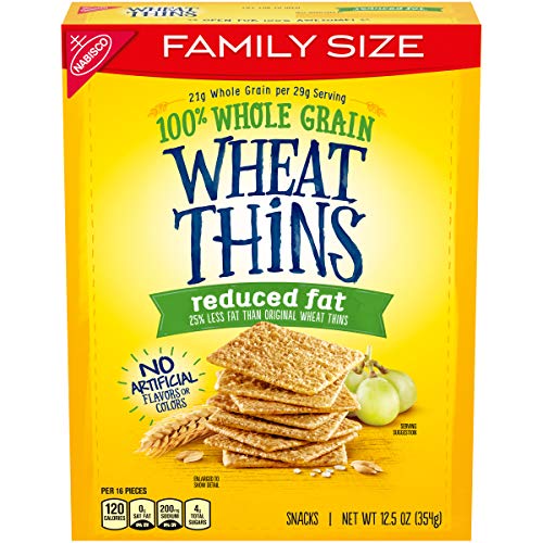 Wheat Thins Reduced Fat Whole Grain Wheat Cracker Snacks Family Size - 12.5oz