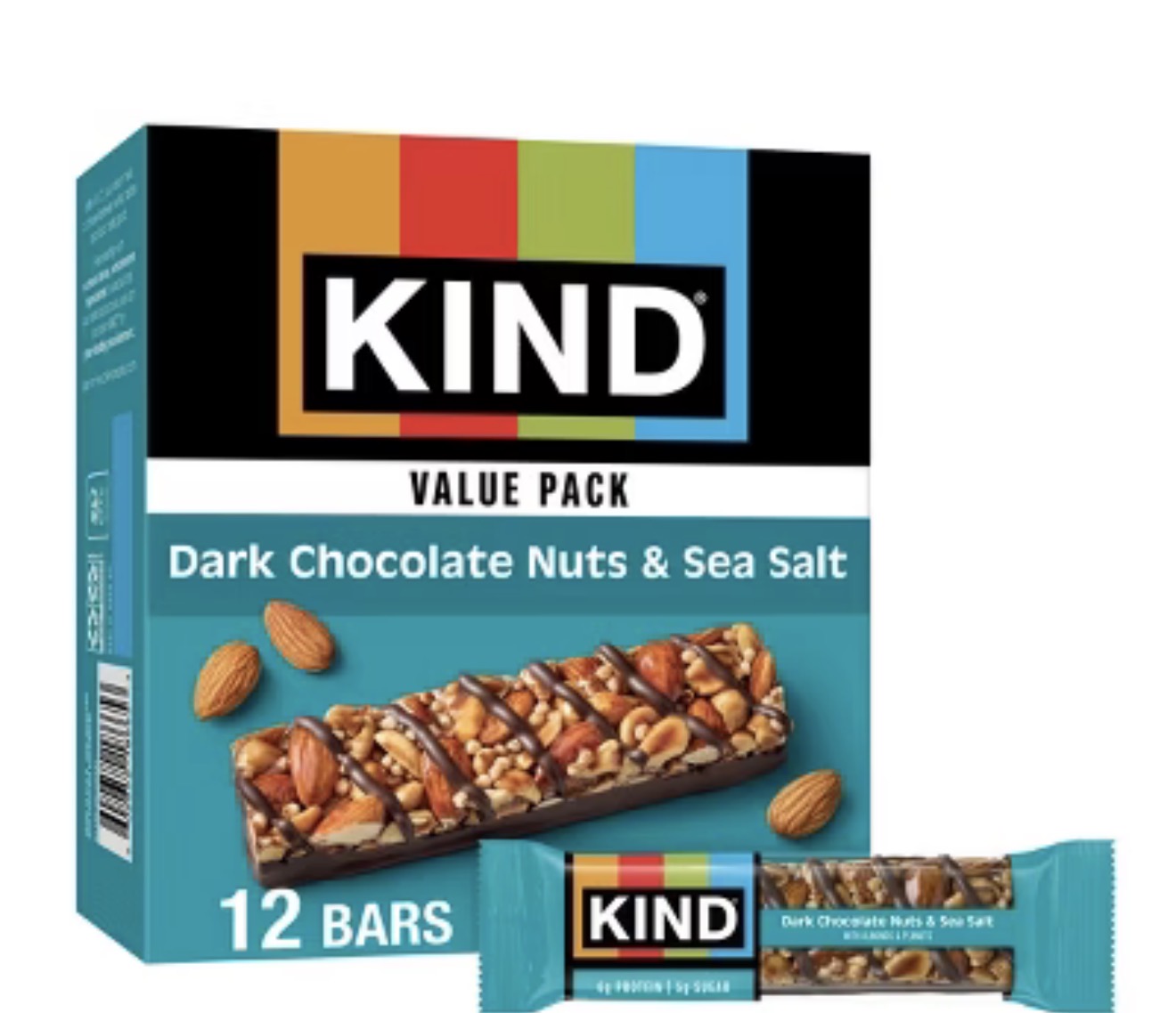 Kind Bar Dark Chocolate Nuts & Sea Salt 1.4Oz, (12 Count)