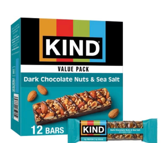 Kind Bar Dark Chocolate Nuts & Sea Salt 1.4Oz, (12 Count)