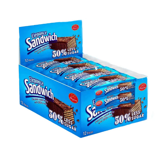 Elegance Sandwich Low Sugar Chocolate Wafer 12pck