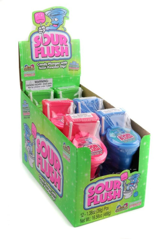 Sour Flush Candy Plunger Toy 12Pc