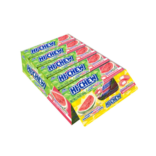 Hi-Chew Sensationally Chewy Fruit Candy Sweet & Sour Watermelon (Pack of 15)